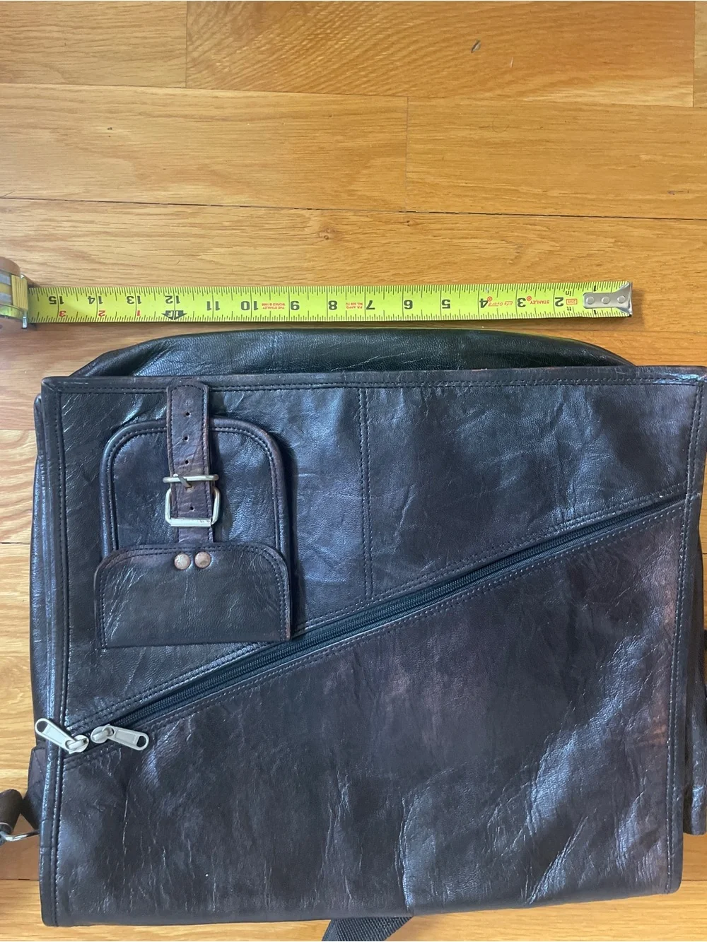 Grasslanders Australia Brown Leather Messenger Bag with Front Pocket (OL3)
